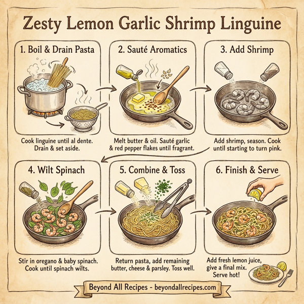 Zesty Lemon Garlic Shrimp Linguine instructions
