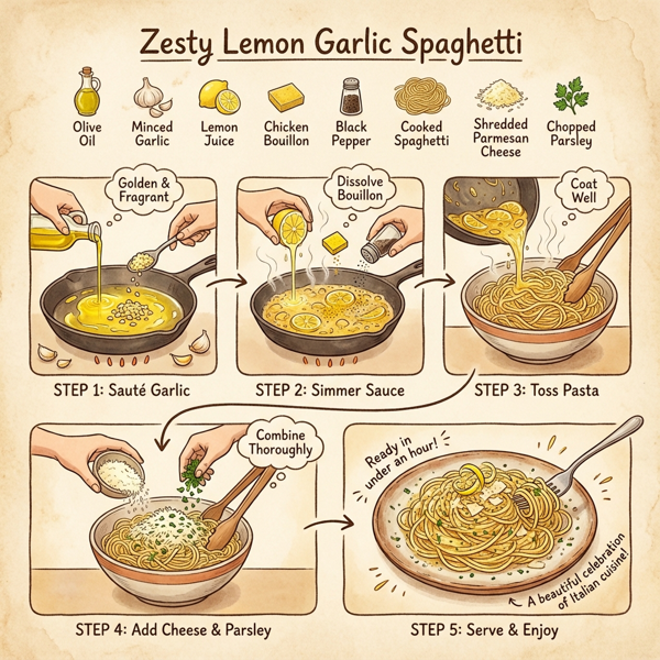 Zesty Lemon Garlic Spaghetti instructions