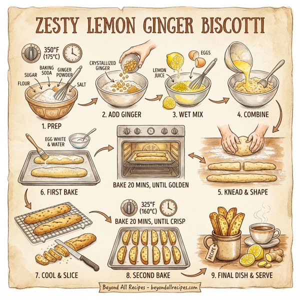 Zesty Lemon Ginger Biscotti instructions
