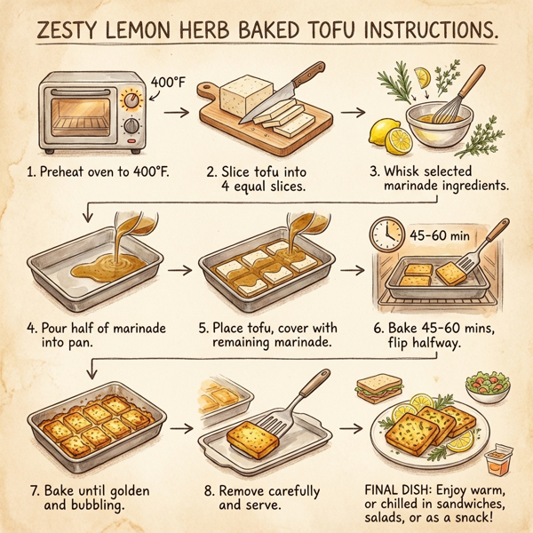 Zesty Lemon Herb Baked Tofu instructions