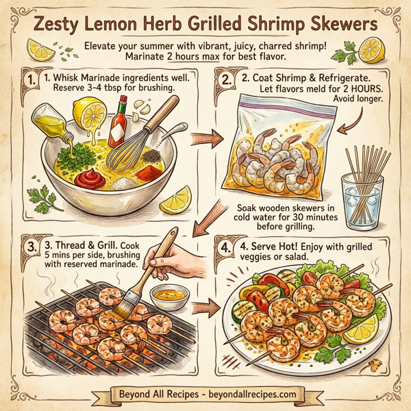 Zesty Lemon Herb Grilled Shrimp Skewers instructions