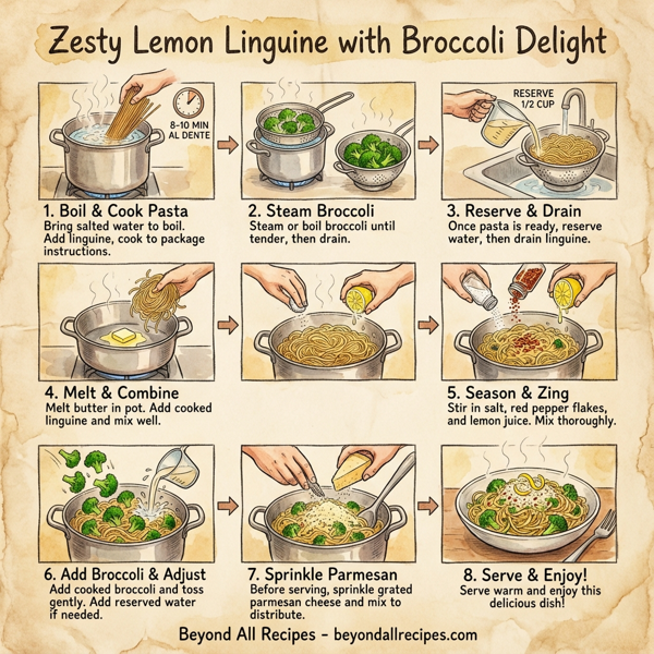 Zesty Lemon Linguine with Broccoli Delight instructions