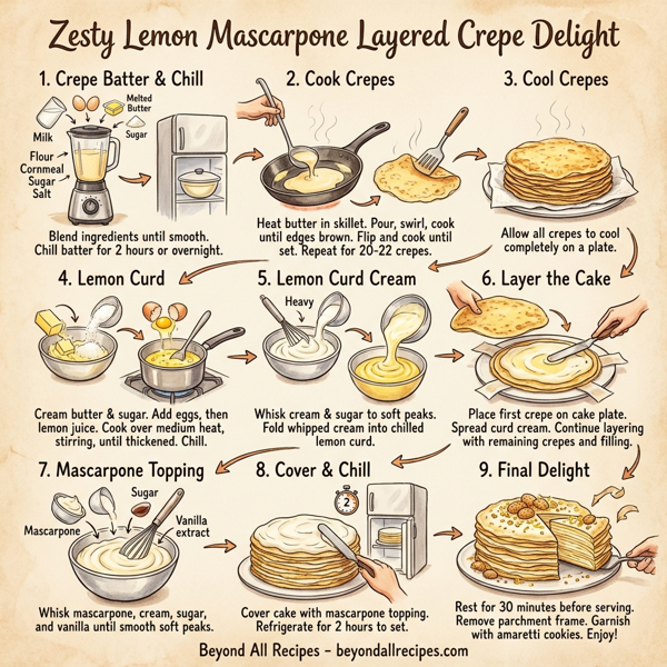 Zesty Lemon Mascarpone Layered Crepe Delight instructions