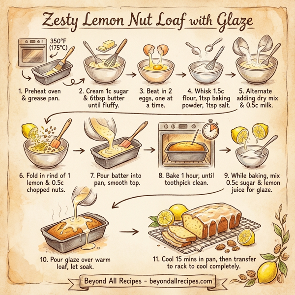 Zesty Lemon Nut Loaf with Glaze instructions