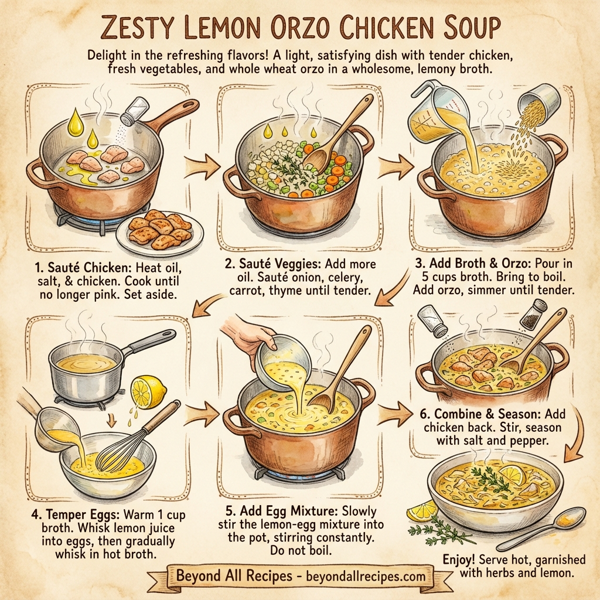 Zesty Lemon Orzo Chicken Soup instructions