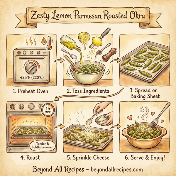 Zesty Lemon Parmesan Roasted Okra instructions