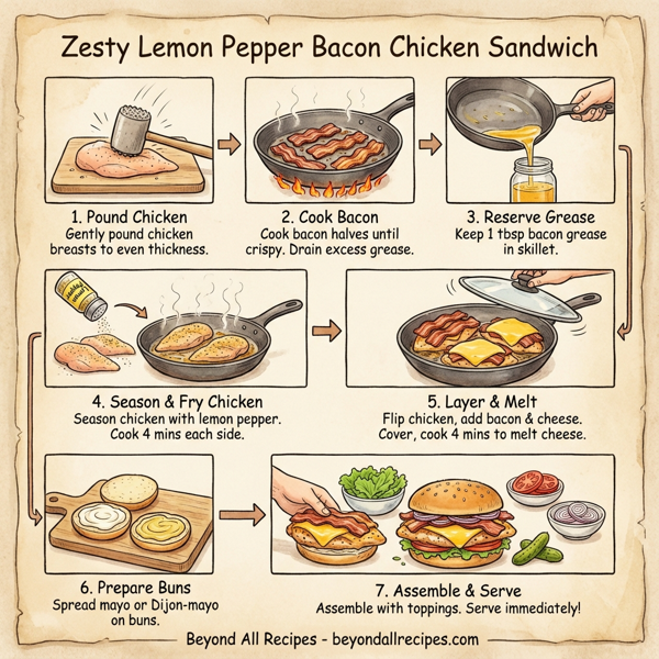 Zesty Lemon Pepper Bacon Chicken Sandwich instructions
