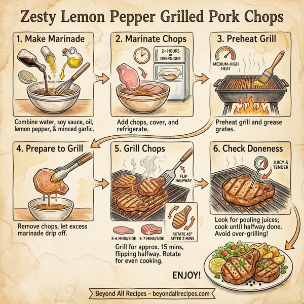 Zesty Lemon Pepper Grilled Pork Chops instructions