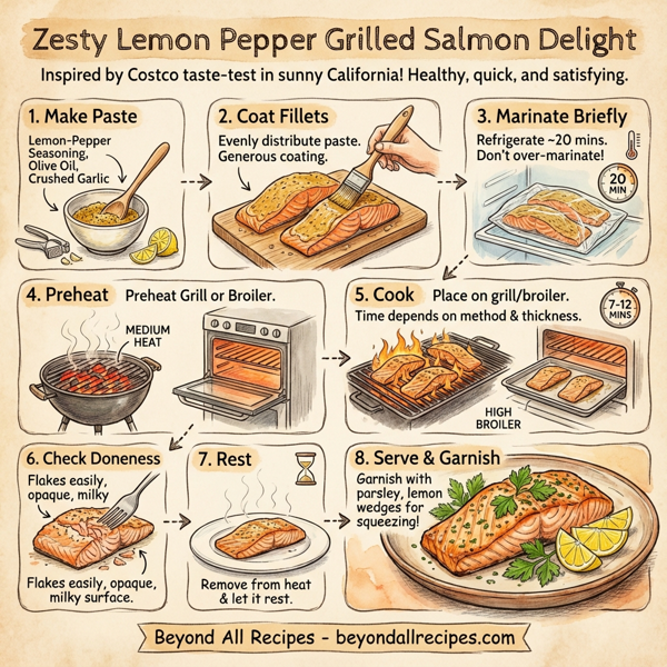 Zesty Lemon Pepper Grilled Salmon Delight instructions