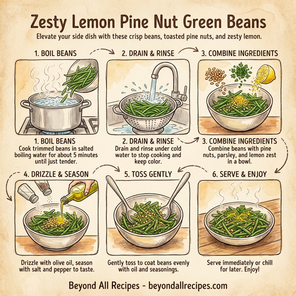 Zesty Lemon Pine Nut Green Beans instructions
