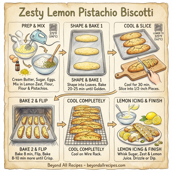 Zesty Lemon Pistachio Biscotti instructions