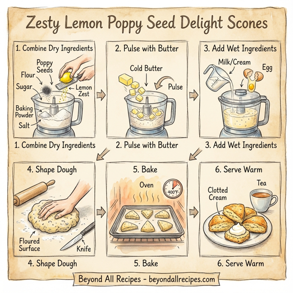 Zesty Lemon Poppy Seed Delight Scones instructions