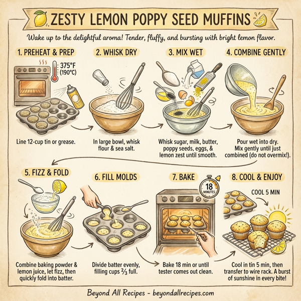 Zesty Lemon Poppy Seed Muffins instructions