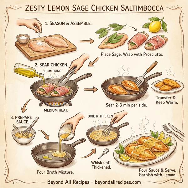 Zesty Lemon Sage Chicken Saltimbocca instructions