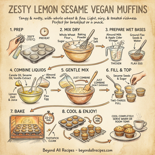 Zesty Lemon Sesame Vegan Muffins instructions