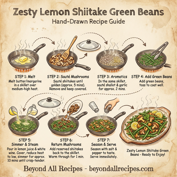 Zesty Lemon Shiitake Green Beans instructions