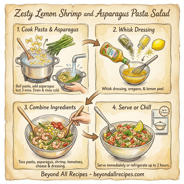 Zesty Lemon Shrimp and Asparagus Pasta Salad instructions
