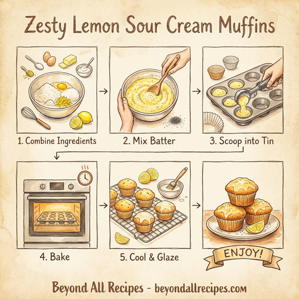 Zesty Lemon Sour Cream Muffins instructions