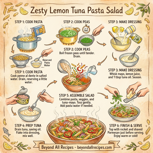 Zesty Lemon Tuna Pasta Salad instructions