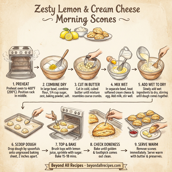 Zesty Lemon & Cream Cheese Morning Scones instructions