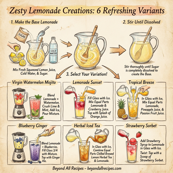 Zesty Lemonade Creations: 6 Refreshing Variants instructions