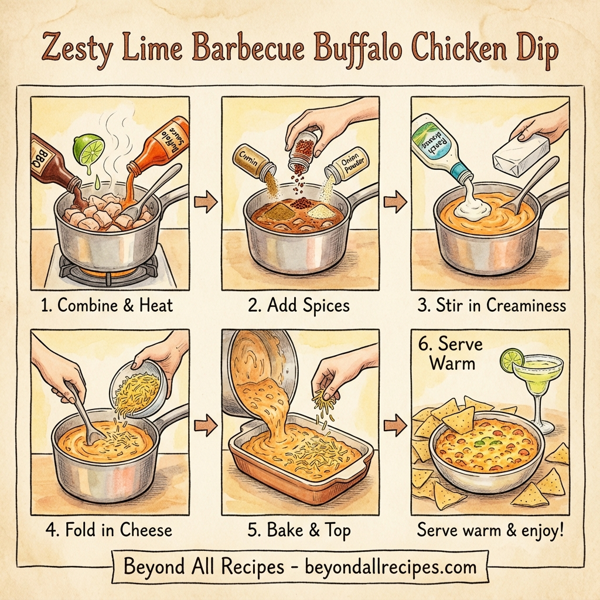 Zesty Lime Barbecue Buffalo Chicken Dip instructions