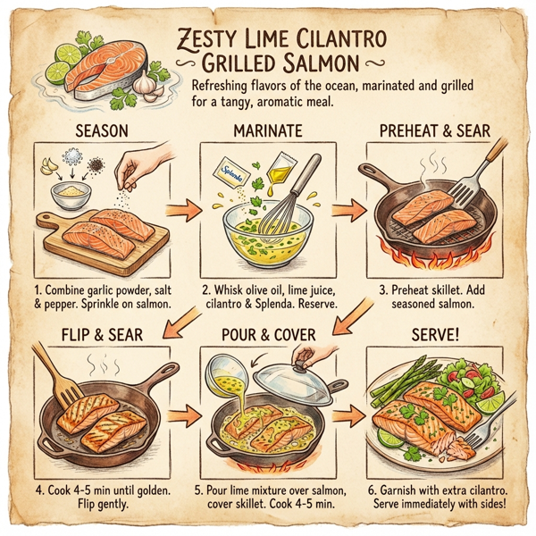 Zesty Lime Cilantro Grilled Salmon instructions