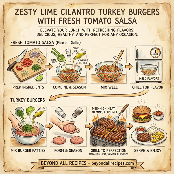 Zesty Lime Cilantro Turkey Burgers with Fresh Tomato Salsa instructions