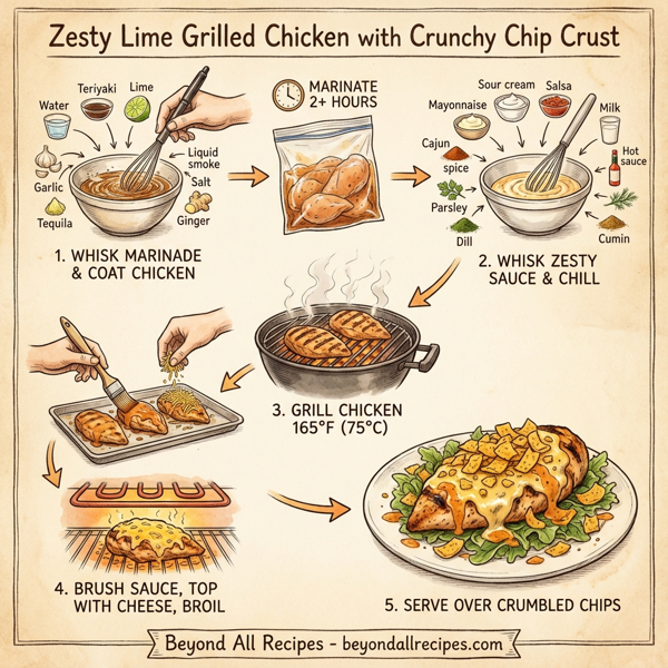Zesty Lime Grilled Chicken with Crunchy Chip Crust instructions