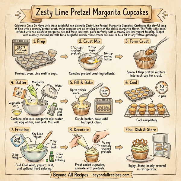 Zesty Lime Pretzel Margarita Cupcakes instructions