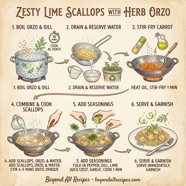 Zesty Lime Scallops with Herb Orzo instructions