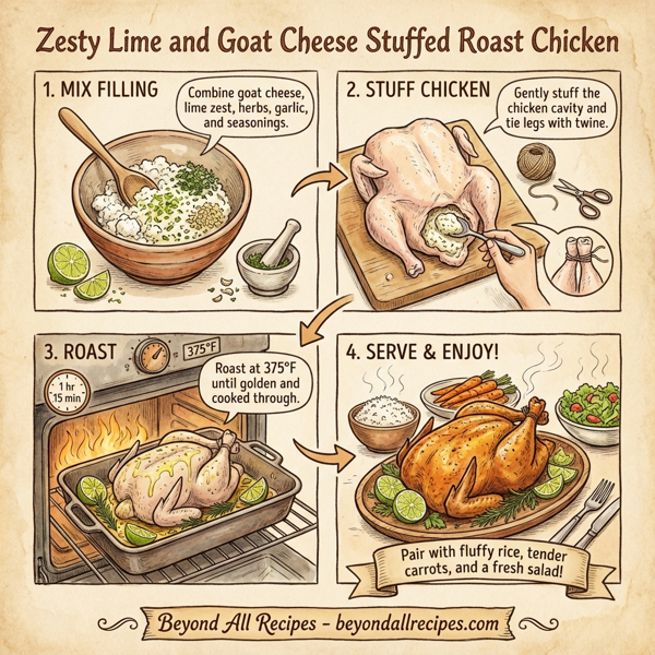 Zesty Lime and Goat Cheese Stuffed Roast Chicken instructions