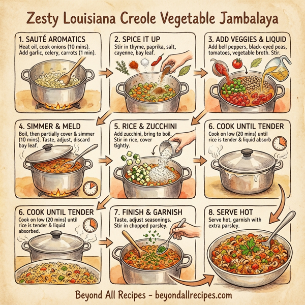 Zesty Louisiana Creole Vegetable Jambalaya instructions