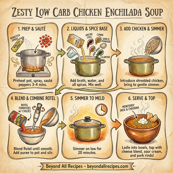 Zesty Low Carb Chicken Enchilada Soup instructions
