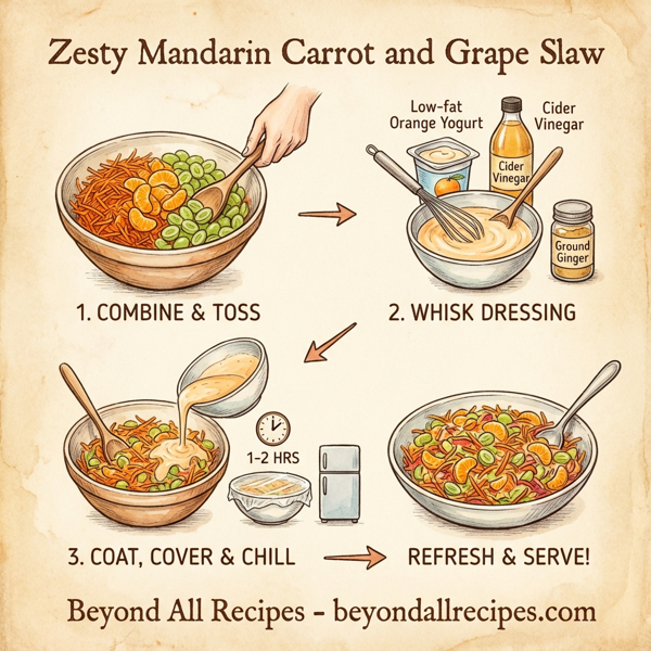 Zesty Mandarin Carrot and Grape Slaw instructions