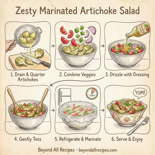 Zesty Marinated Artichoke Salad instructions