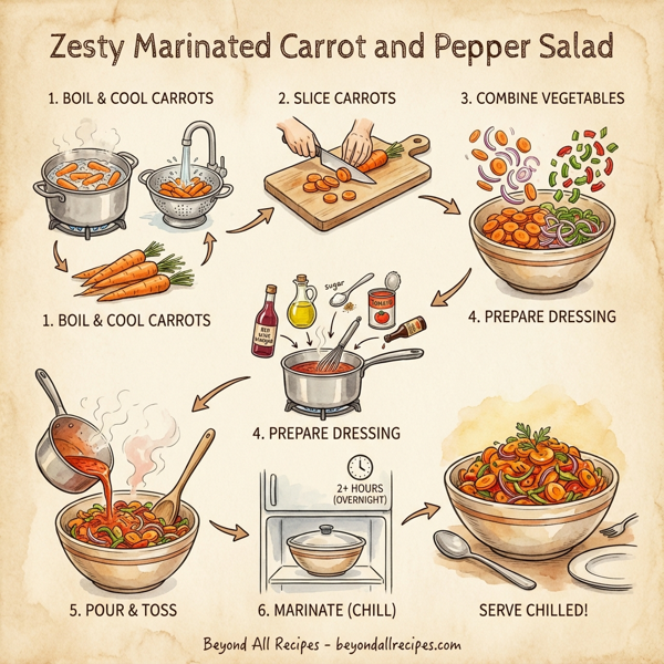 Zesty Marinated Carrot and Pepper Salad instructions