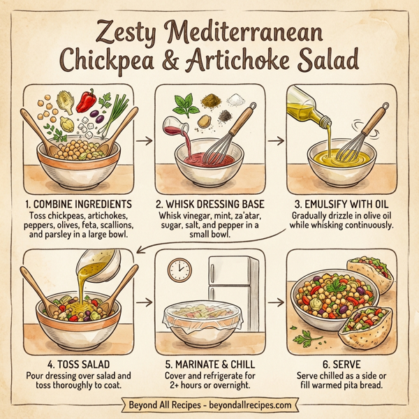 Zesty Mediterranean Chickpea and Artichoke Salad instructions