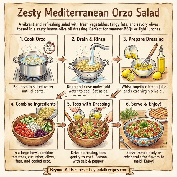 Zesty Mediterranean Orzo Salad instructions