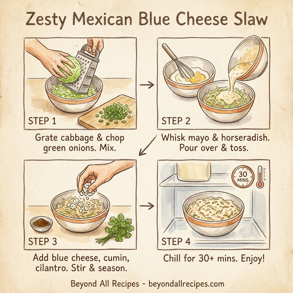 Zesty Mexican Blue Cheese Slaw instructions