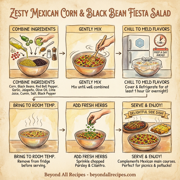 Zesty Mexican Corn and Black Bean Fiesta Salad instructions