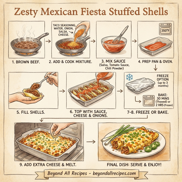 Zesty Mexican Fiesta Stuffed Shells instructions