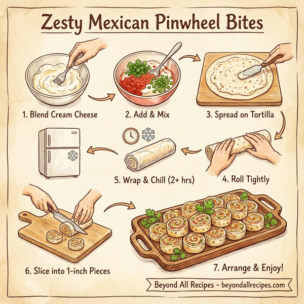 Zesty Mexican Pinwheel Bites instructions