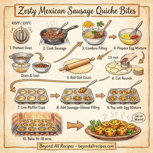 Zesty Mexican Sausage Quiche Bites instructions