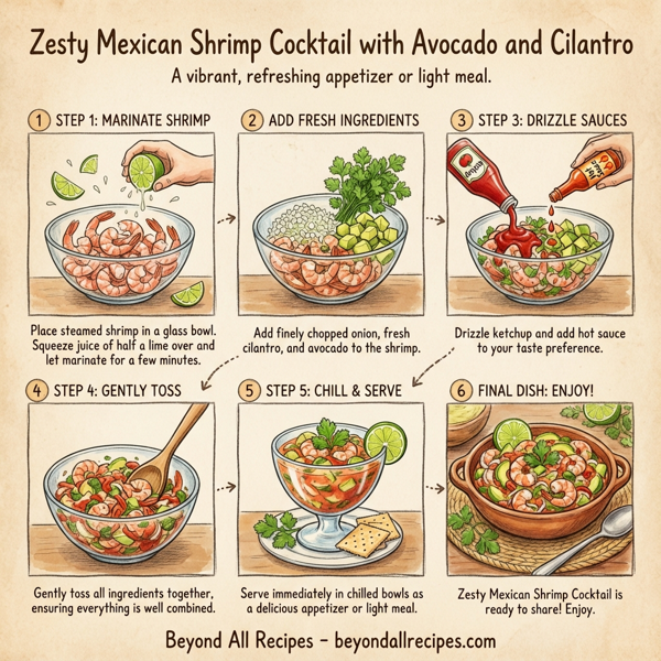 Zesty Mexican Shrimp Cocktail with Avocado and Cilantro instructions