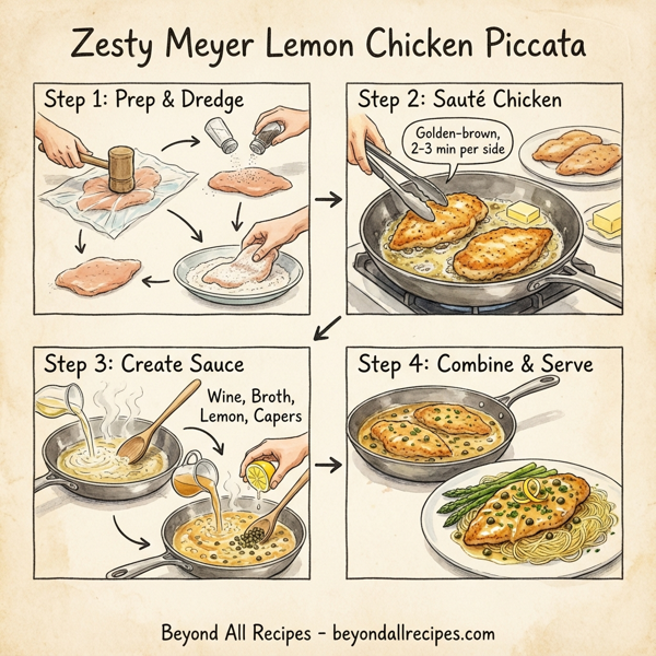 Zesty Meyer Lemon Chicken Piccata instructions