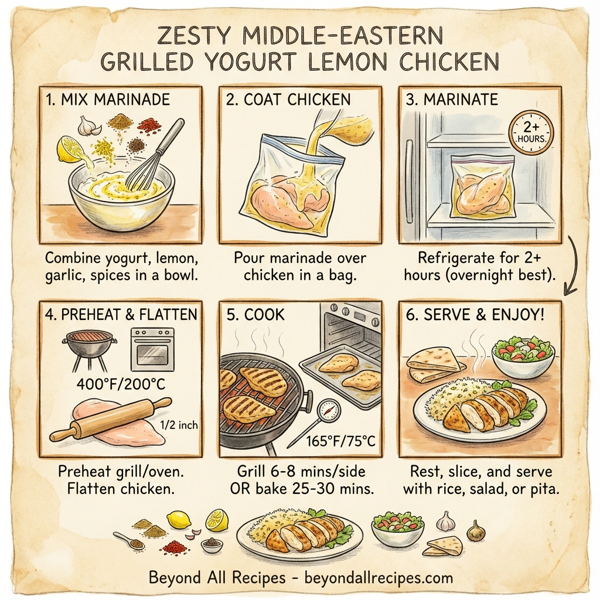 Zesty Middle-Eastern Grilled Yogurt Lemon Chicken instructions