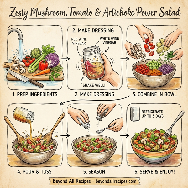 Zesty Mushroom, Tomato & Artichoke Power Salad instructions