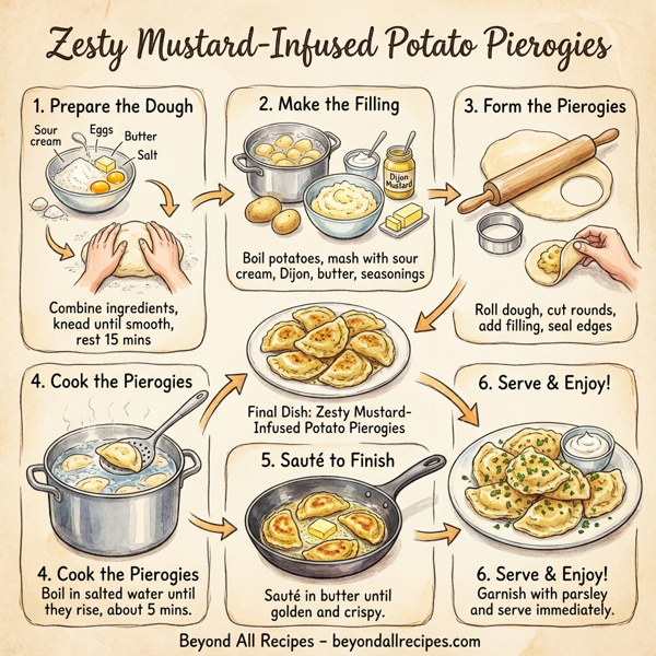 Zesty Mustard-Infused Potato Pierogies instructions