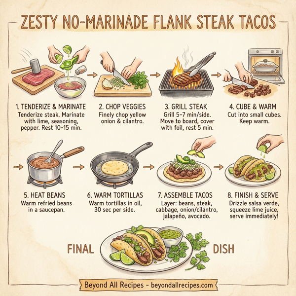 Zesty No-Marinade Flank Steak Tacos instructions